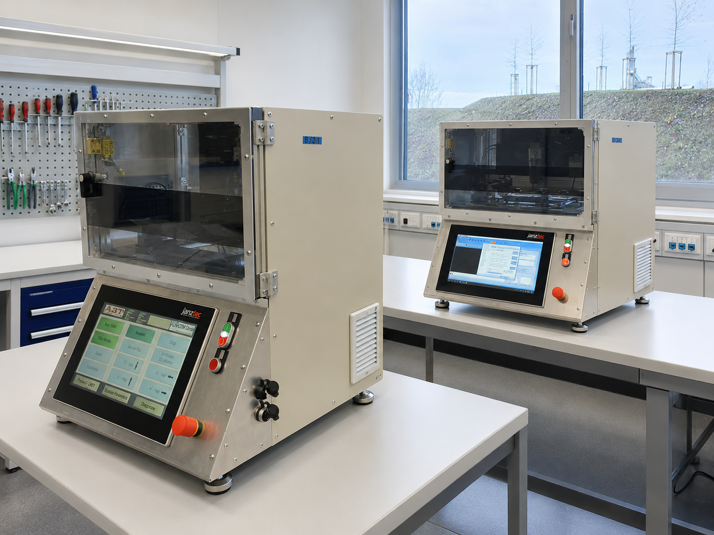 Prüf- und Laboranlagen mit HMI-Bedienpanel